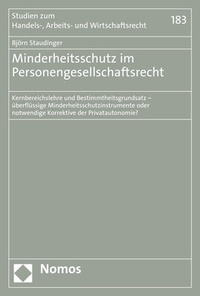 Abbildung von: Minderheitsschutz im Personengesellschaftsrecht - Nomos