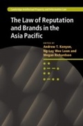 Cover: The Law of Reputation and Brands in the Asia Pacific - Cambridge University Press