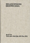 Cover: Melanchthons Briefwechsel / Textedition. Band T 20: Texte 5643-5969 (Oktober 1549-Dezember 1550) - frommann-holzboog