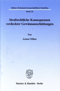 Abbildung von: Strafrechtliche Konsequenzen verdeckter Gewinnausschüttungen. - fibre