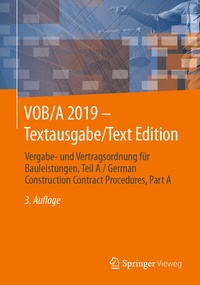 Bild: VOB/A 2019 - Textausgabe/Text Edition - Springer Vieweg