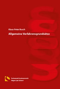 Abbildung von: Allgemeine Verfahrensgrundsätze - Hagener Wissenschaftsverlag