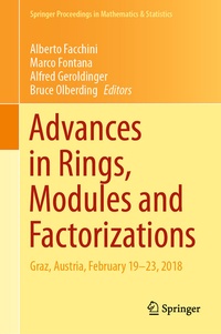 Enlarge image Cover: Advances in Rings, Modules and Factorizations - Springer