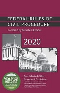Abbildung von: Federal Rules of Civil Procedure and Selected Other Procedural Provisions, 2020 - West Academic Press