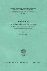 Abbildung von: Ausländische Privatinvestitionen im Senegal. - Duncker & Humblot