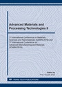 Cover: Advanced Materials and Processing Technologies II - Trans Tech Publications Ltd