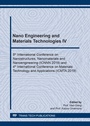 Cover: Nano Engineering and Materials Technologies IV - Trans Tech Publications Ltd