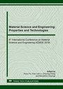 Cover: Material Science and Engineering: Properties and Technologies - Trans Tech Publications Ltd