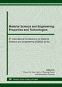 Cover: Material Science and Engineering: Properties and Technologies - Trans Tech Publications Ltd