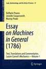 Cover: Essay on Machines in General (1786) - Springer