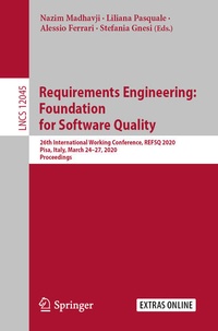 Enlarge image Cover: Requirements Engineering: Foundation for Software Quality - Springer