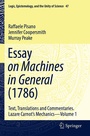 Cover: Essay on Machines in General (1786) - Springer