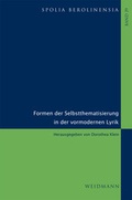 Cover: Formen der Selbstthematisierung in der vormodernen Lyrik - Weidmannsche Hildesheim