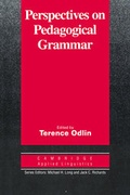 Cover: Perspectives on Pedagogical Grammar - Cambridge University Press