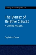 Cover: The Syntax of Relative Clauses - Cambridge University Press