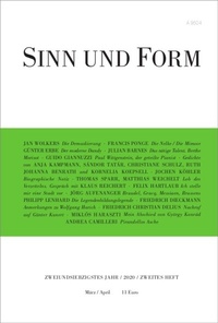 Enlarge image Cover: Sinn und Form 2/2020 - SINN und FORM