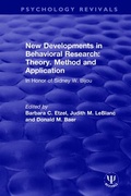 Cover: New Developments in Behavioral Research: Theory, Method and Application - Routledge