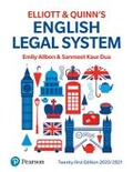 Cover: English Legal System - Pearson Education Limited