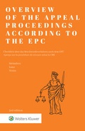 Cover: Overview of the Appeal Proceedings according to the EPC - Kluwer Law International
