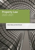 Cover: Property Law 2020-2021 - Oxford University Press