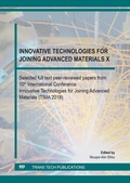 Cover: Innovative Technologies for Joining Advanced Materials X - Trans Tech Publications Ltd