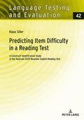 Cover: Predicting Item Difficulty in a Reading Test - Peter Lang Verlag