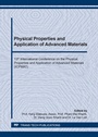 Cover: Physical Properties and Application of Advanced Materials - Trans Tech Publications Ltd