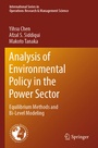 Cover: Analysis of Environmental Policy in the Power Sector - Springer