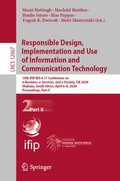 Cover: Responsible Design, Implementation and Use of Information and Communication Technology - Springer