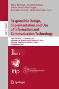 Cover: Responsible Design, Implementation and Use of Information and Communication Technology - Springer