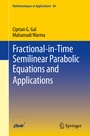 Cover: Fractional-in-Time Semilinear Parabolic Equations and Applications - Springer