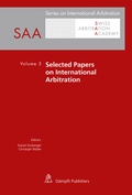 Cover: Selected Papers on International Arbitration - St&auml;mpfli Verlag