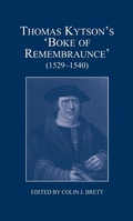 Cover: Thomas Kytson's 'Boke of Remembraunce' (1529-1540) - London Record Society
