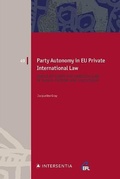 Cover: Party Autonomy in EU Private International Law - Intersentia Ltd