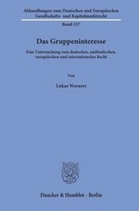 Abbildung von: Das Gruppeninteresse. - Duncker & Humblot