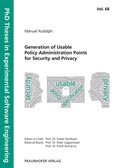 Cover: Generation of Usable Policy Administration Points for Security and Privacy - Fraunhofer Verlag