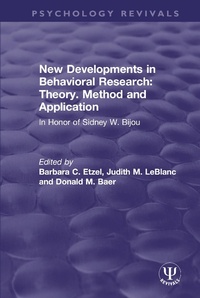 Enlarge image Cover: New Developments in Behavioral Research: Theory, Method and Application - Routledge