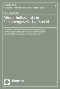 Abbildung von: Minderheitsschutz im Personengesellschaftsrecht - Nomos