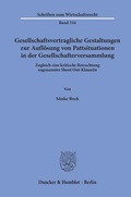 Bild: Gesellschaftsvertragliche Gestaltungen zur Aufl&ouml;sung von Pattsituationen in der Gesellschafterversammlung. - Duncker & Humblot
