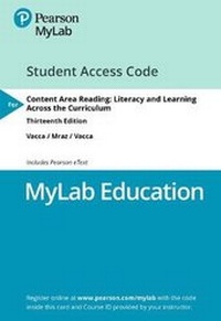 Enlarge image Cover: Mylab Education with Pearson Etext -- Access Card -- For Content Area Reading - Pearson