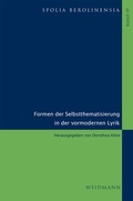 Cover: Formen der Selbstthematisierung in der vormodernen Lyrik - Weidmannsche Hildesheim
