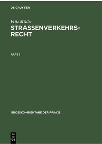 Abbildung von: Straßenverkehrsrecht - De Gruyter