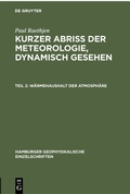 Cover: W&auml;rmehaushalt der Atmosph&auml;re - De Gruyter