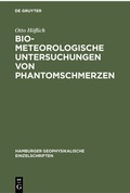 Cover: Biometeorologische Untersuchungen von Phantomschmerzen - De Gruyter
