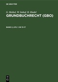 Cover: G. Meikel; W. Imhof; H. Riedel: Grundbuchrecht (GBO) / &sect;&sect; 13-17 - De Gruyter