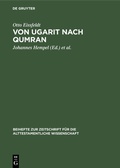 Cover: Von Ugarit nach Qumran - De Gruyter