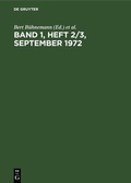 Cover: Band 1, Heft 2/3, September 1972 - De Gruyter