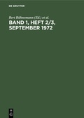Cover: Band 1, Heft 2/3, September 1972 - De Gruyter