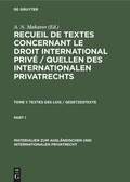Cover: Textes des Lois / Gesetzestexte - De Gruyter