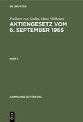 Cover: Aktiengesetz vom 6. September 1965 - De Gruyter